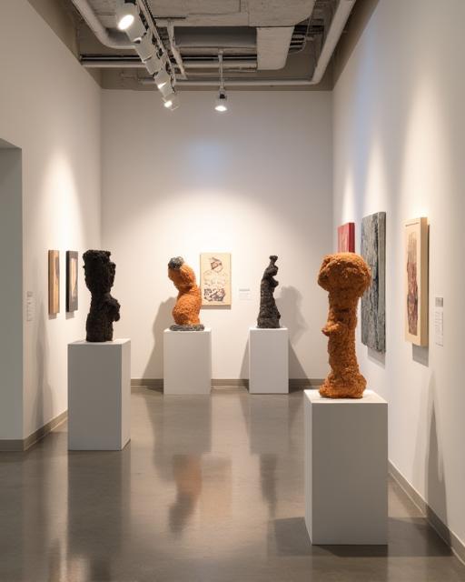 Exposición de esculturas en la galería de Atelier de Luz Creativa.